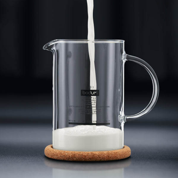 Bodum Latteo Milk Frother With Glass Handle 0.25L, 8OZ - BLACK
