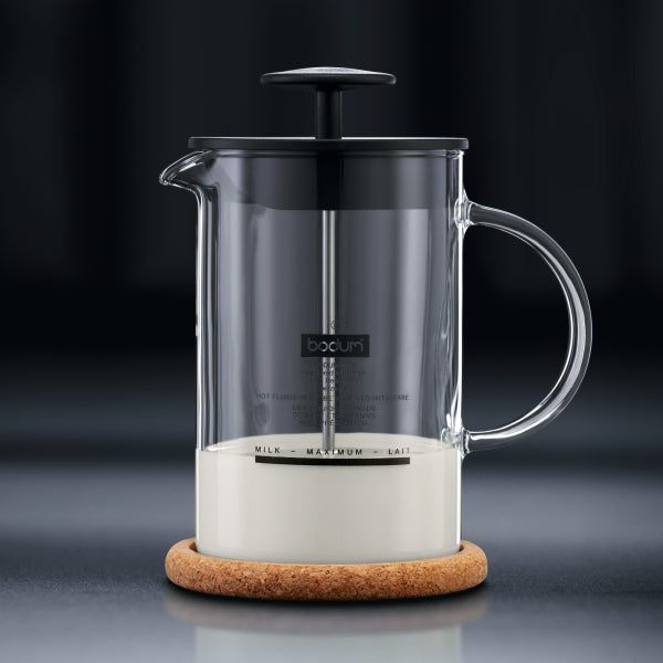 Bodum Latteo Milk Frother With Glass Handle 0.25L, 8OZ - BLACK