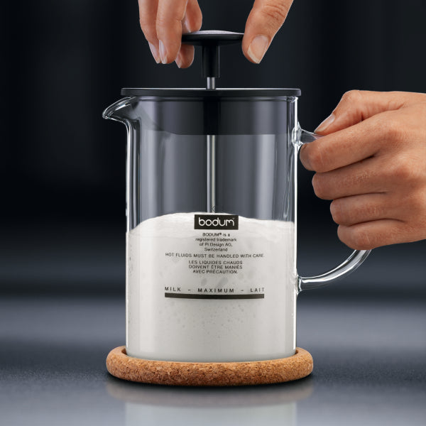 Bodum Latteo Milk Frother With Glass Handle 0.25L, 8OZ - BLACK