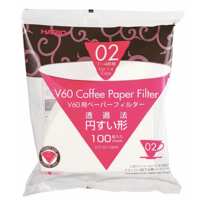 HARIO V60 PAPER FILTER 02 DRIPPER 100 SHEETS - BLEACHED (JPN)