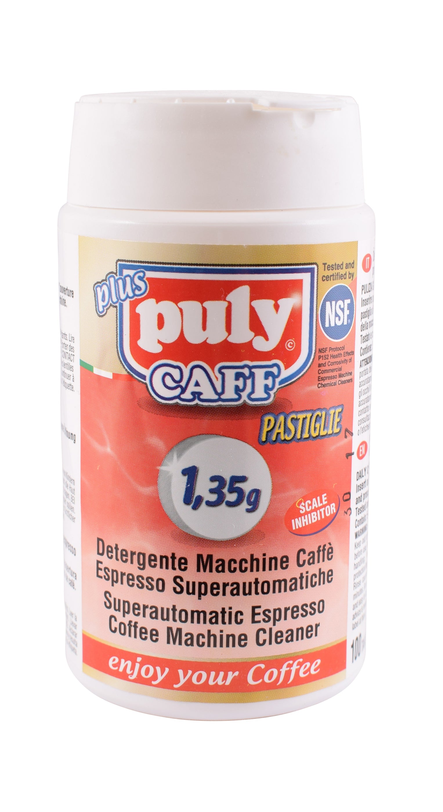 Puly Caff Tablets Tub Of 100 - 1.35 Gram - Baristashop.co.uk — Barista Shop